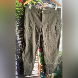 The North Face Pants Womens 10 Olive Green Utility Jogger Elastic Cuff Cotton